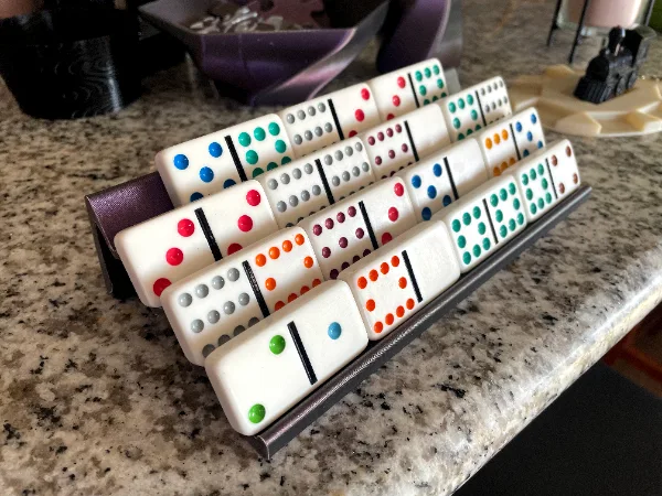Four tier by four dominoes game tray.