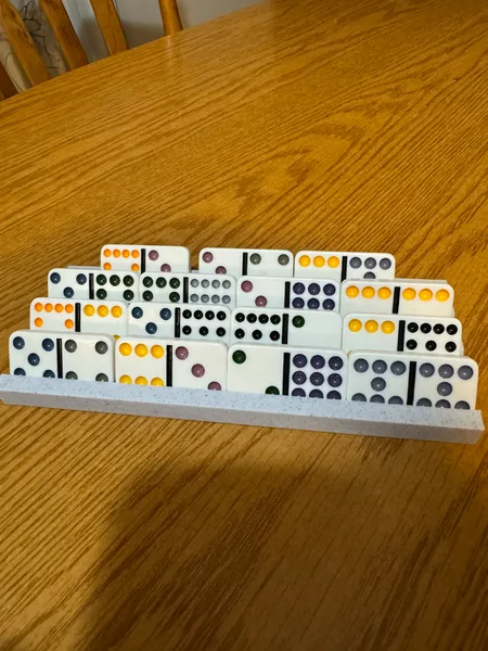 Mexican train stand for dominoes 4 rows