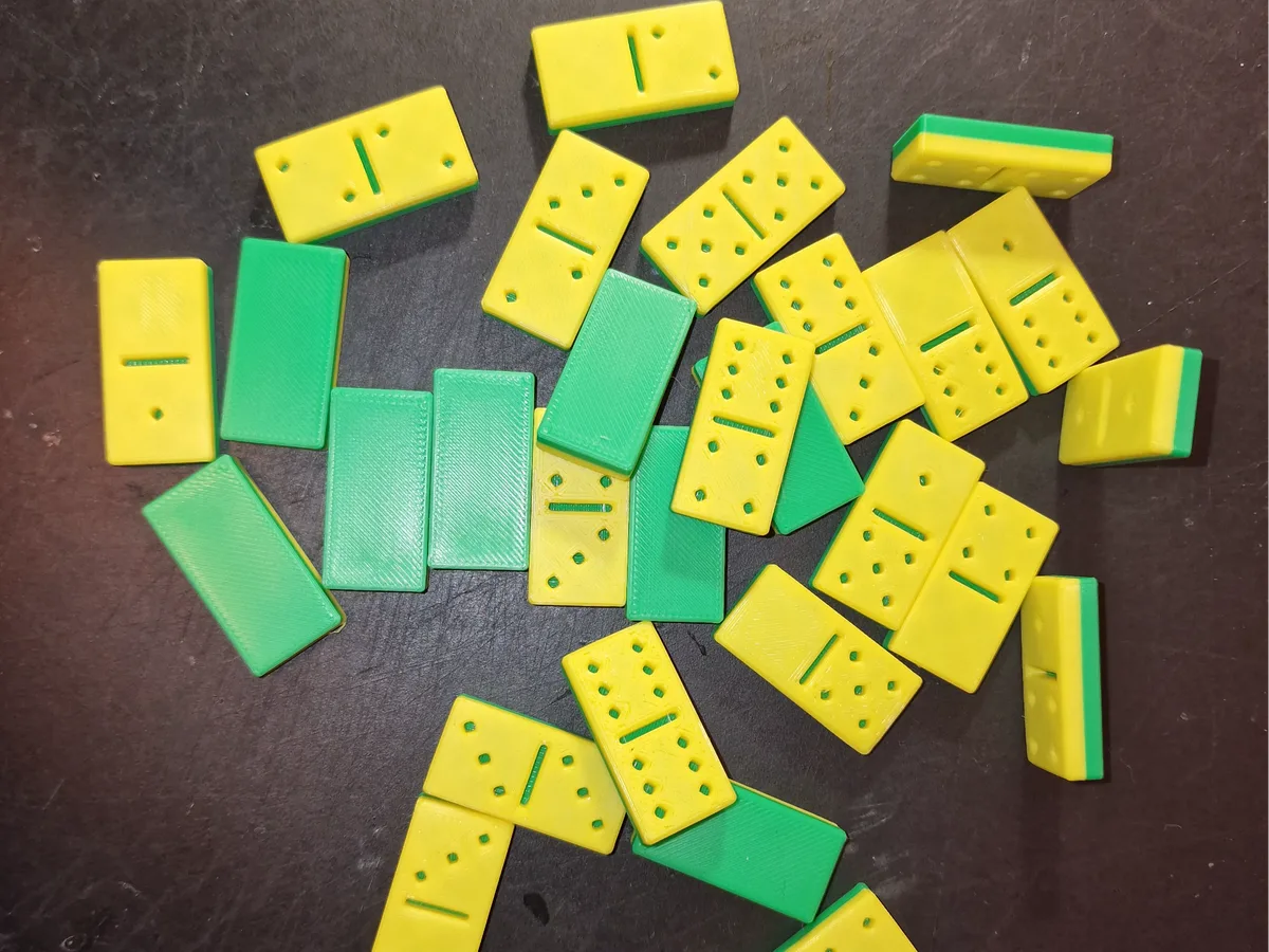 Dominoes with box. From travel to full size