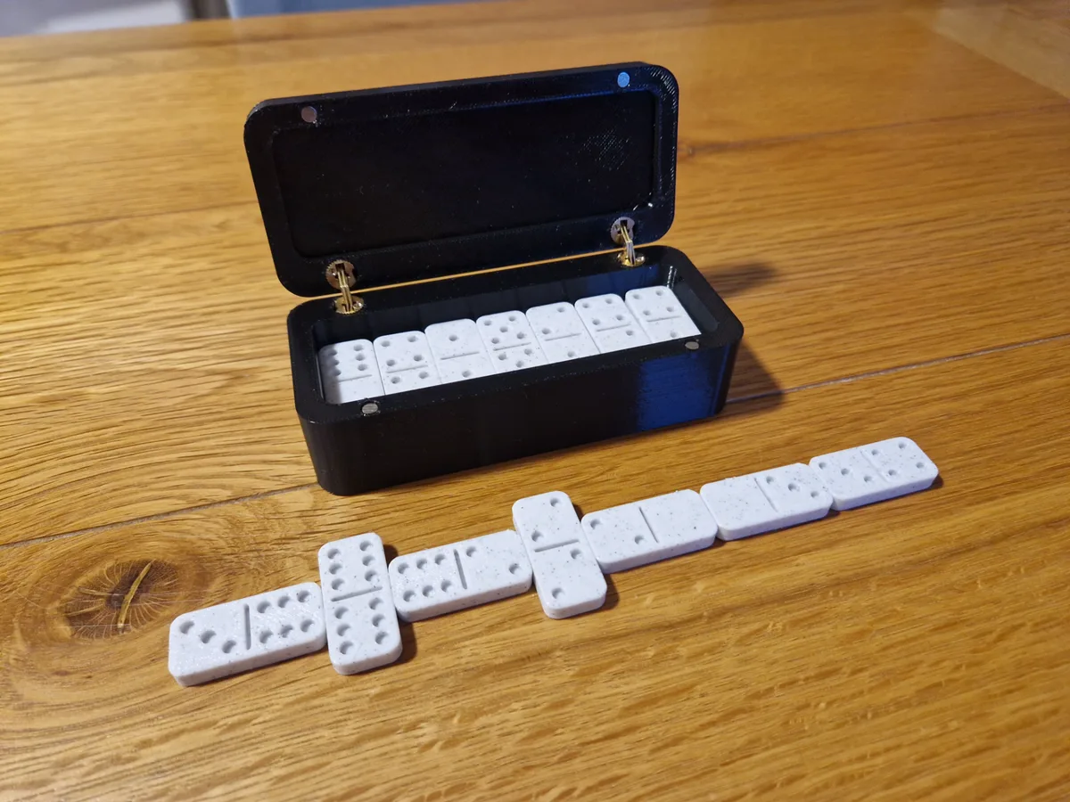 Travel Dominoes in Hinged Box