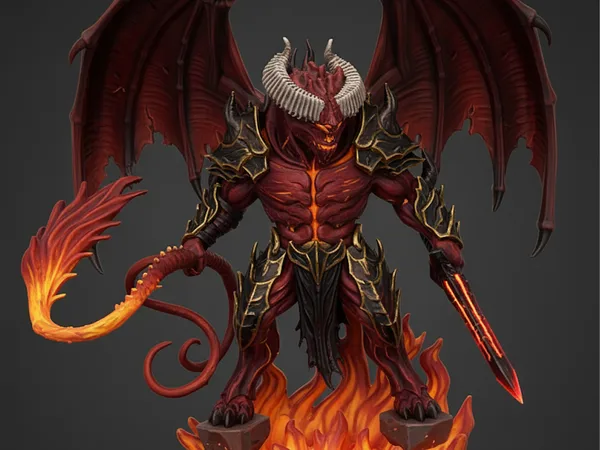 Fire Demon Balrog: Epic Boss Monster. High Quality