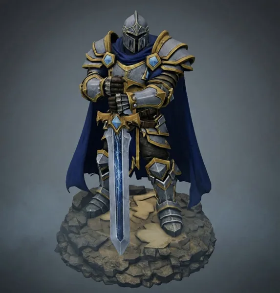 Vhorlath Realms – Human – Iron Covenant Knight, Oathsworn Guardian (Dark Fantasy 3D Printable Miniature STL)