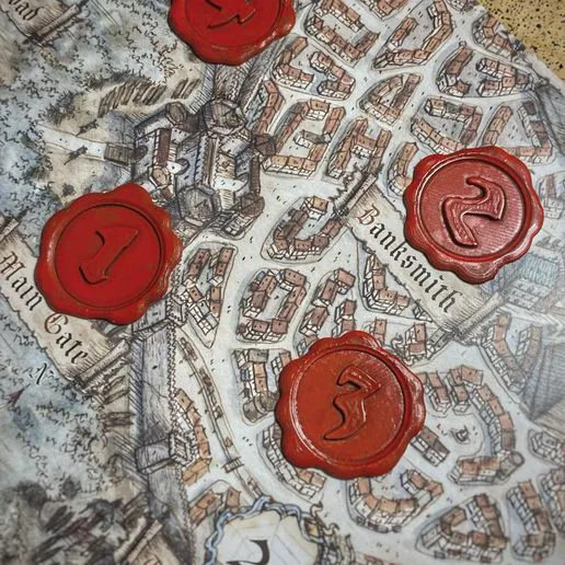Wax Seal Tokens with Numbers, Blanks, Timer