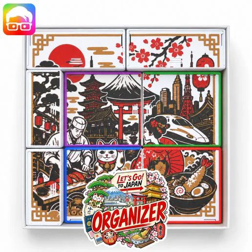 Let's Go! To Japan Organizer by @ammedia3d [tabletop board game product sku: LTGTJ001]