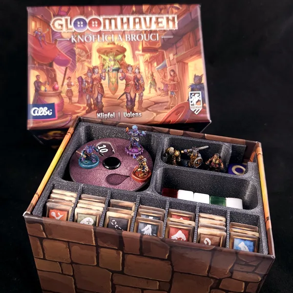 Gloomhaven buttons and bugs insert with health trackers