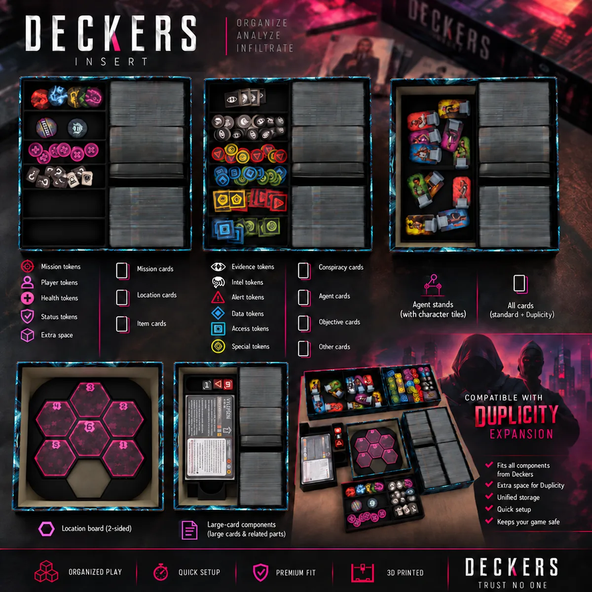 Deckers Insert / Organizer – Base Game + Duplicity