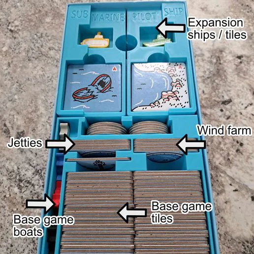 Beacon Patrol / Ships and Shores insert - 3D printed Board Game insert for base game and expansion and promo