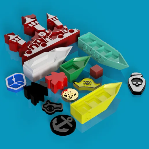 Tiny Epic Pirates Print and Play components