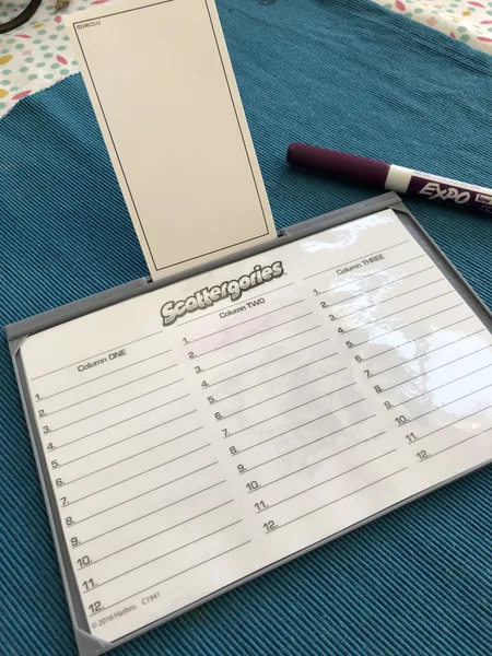 Scattergories Writing Board