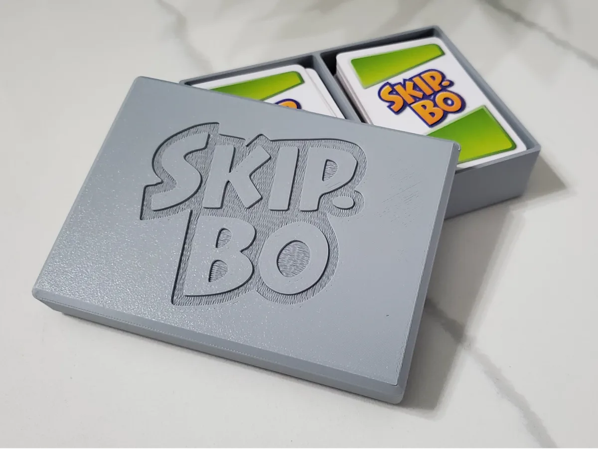 Skip-Bo card box with logo