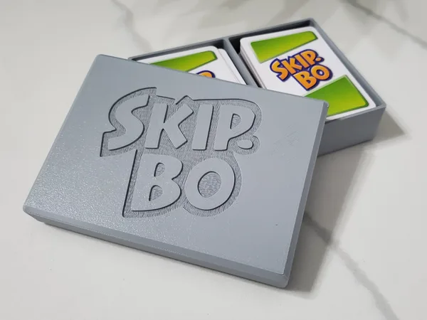 Skip-Bo card box with logo