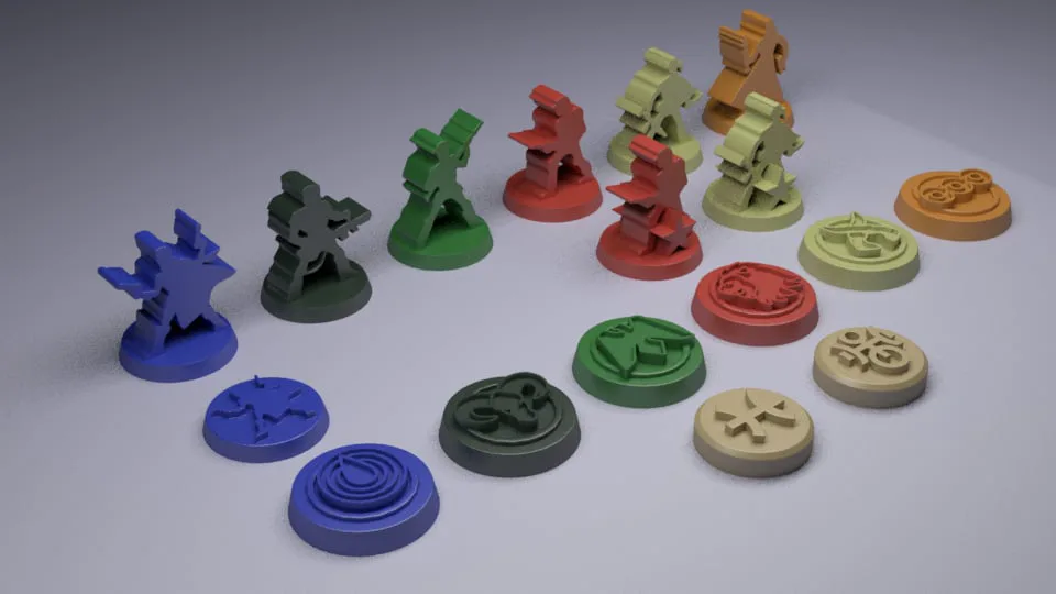 Dune Boardgame - all figures and clan tokens