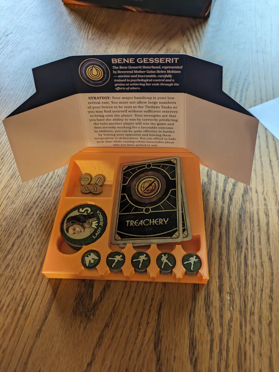Dune Board Game Faction Holder sloped card tray