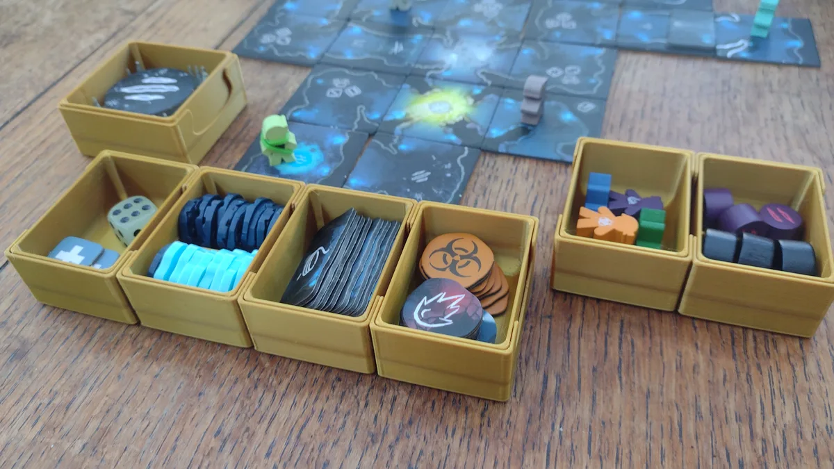 Luxury Subterra Game Parts Boxes and Turn-marker