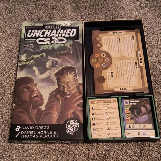 Universal Monsters Unchained board game insert