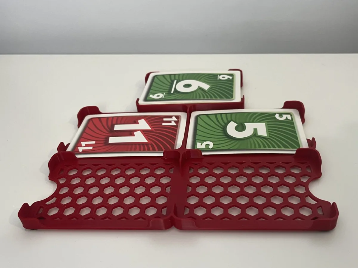Compact Skip-Bo Card Organizer (180×180 Bed) – Stock & 4 Discard Piles