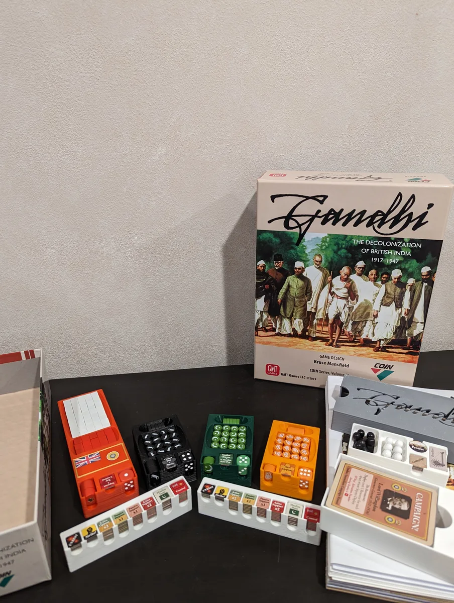 Insert / Organizer for Gandhi board game (GMT COIN)