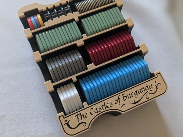 Castles of Burgundy Acrylic Token Holder