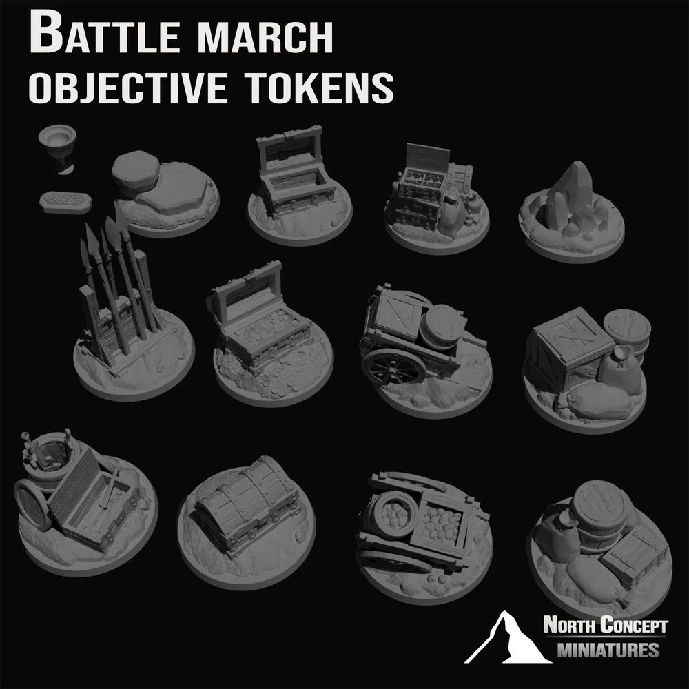 Battle march objective tokens TOW loot Markers