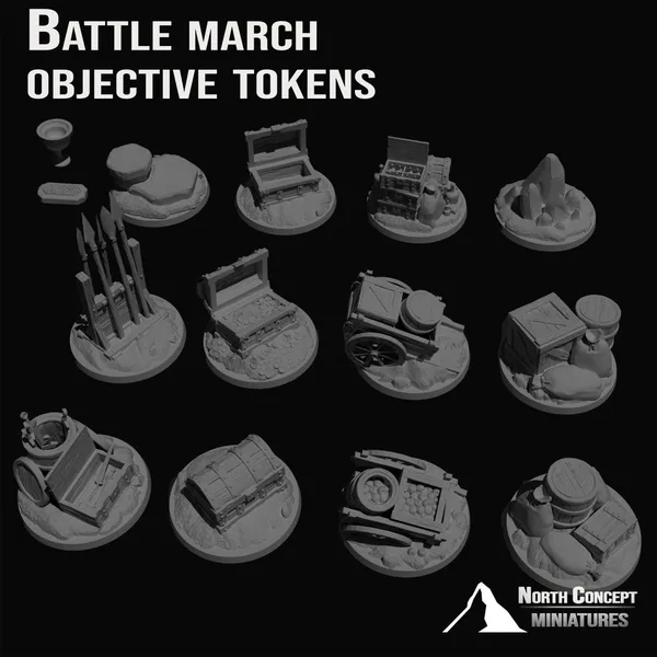 Battle march objective tokens TOW loot Markers