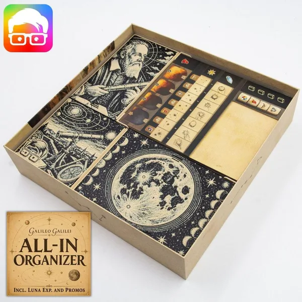 Galileo Galilei ALL-IN organizer (inc. Luna exp. & promos material) by @ammedia3d [tabletop board game inserts sku: GLGL001]
