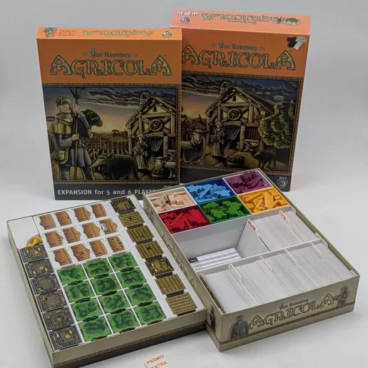 Agricola Board Game Insert | Organizer for Base Game + 5-6 Player Expansion | 3D Printed Storage Trays