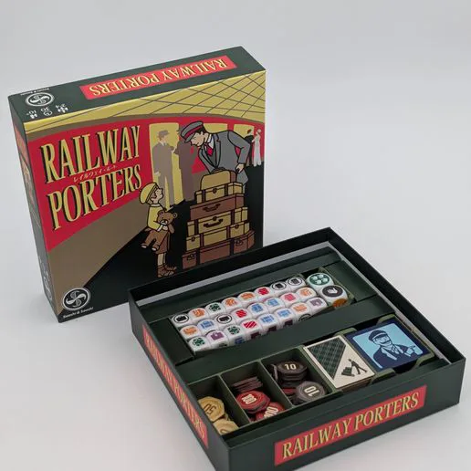 Railway Porters Custom 3D Printed Box Insert & Dice Tray