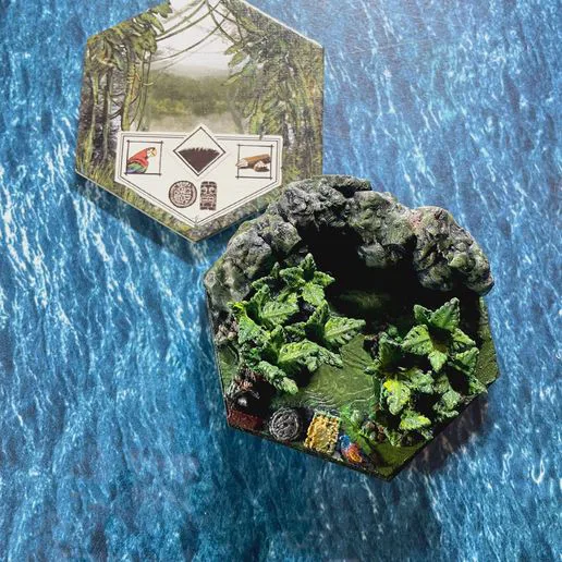 3D Jungle Island Tile -Jungle - Robinson Crusoe: Adventures on the cursed island - board game lucified