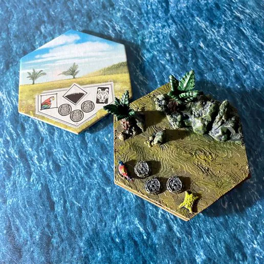 Loseta Isla 3D Steppe - Robinson Crusoe: Adventures on the cursed island - board game lucified