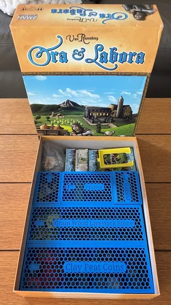 Ora et Labora board game tokens organizer