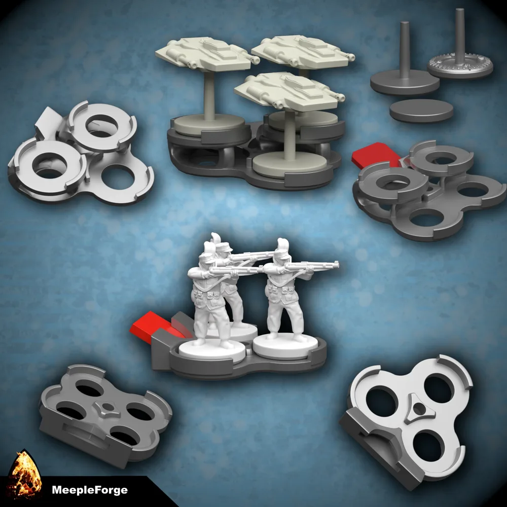 Unit Movement Trays for Infantry and Speeders with Round Bases (like the Star Wars Battle of Hoth Board Game)