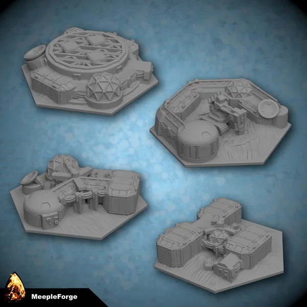 Futuristic Ice world or Desert world Scenery Buildings and Bases for games like Star Wars Battle of Hoth Board Game