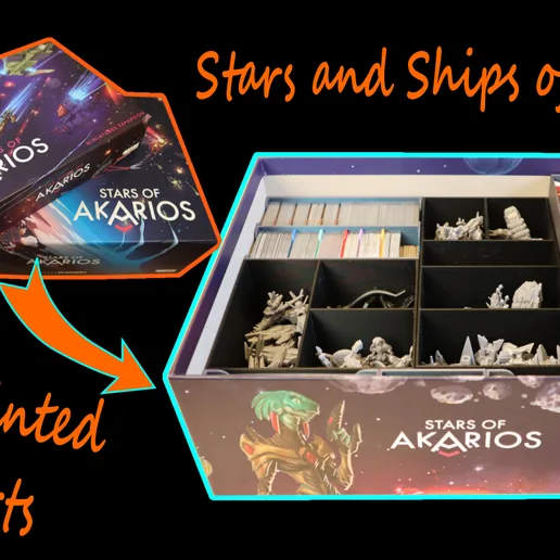 Stars of Akarios and Ships of Akarios add-on 3D printed inserts STL (unofficial)