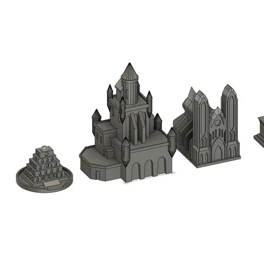Black player buildings set for board games (Terra Mystica alike games)