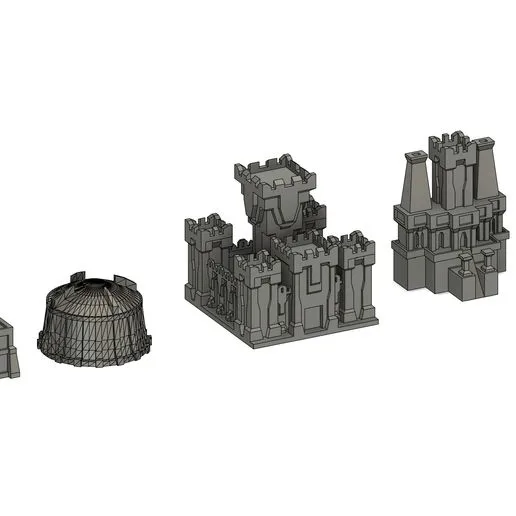Grey Player buildings set for boards games  (Terra Mystica alike games)