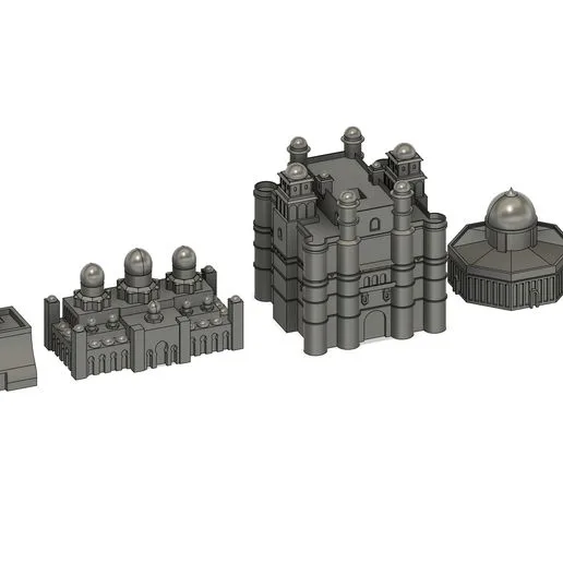 Yellow Player buildings set for boards games  (Terra Mystica alike games)