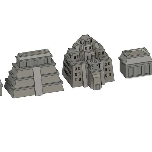 Blue Player buildings set for boards games  (Terra Mystica alike games)