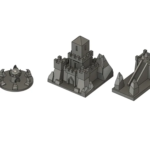Red Player buildings set for boards games (Terra Mystica alike games)