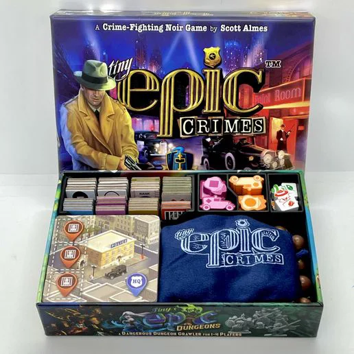 Tiny Epic Crimes and Expansion box organizer