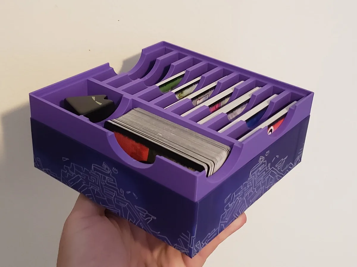 Onirim Organizer Insert with Sleeved Cards - widened rulebook slot