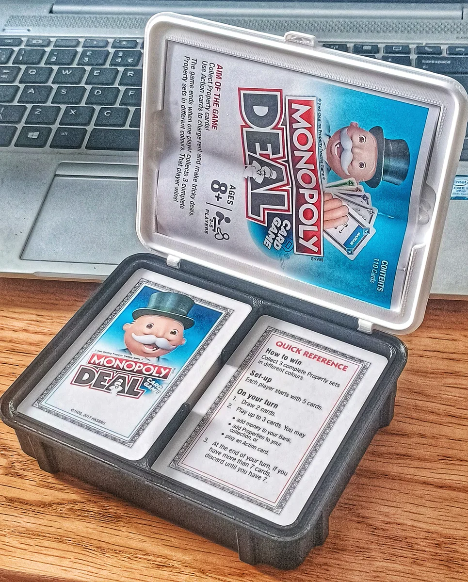 Deeper Rugged Box for Monopoly Deal – Reinforced Hinge (110 Cards)