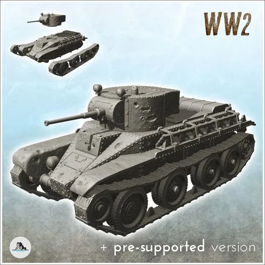 BT-5 - (pre-supported version included) WW2 USSR Russian Flames of War Bolt Action 15mm 20mm 25mm 28mm 32mm