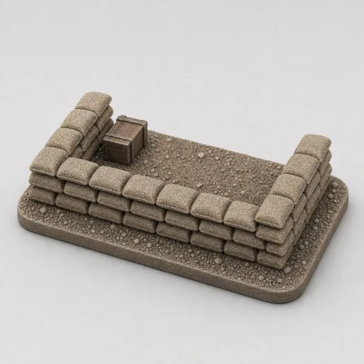 WWII Sandbag Defensive Diorama Base Fits Flames Of War