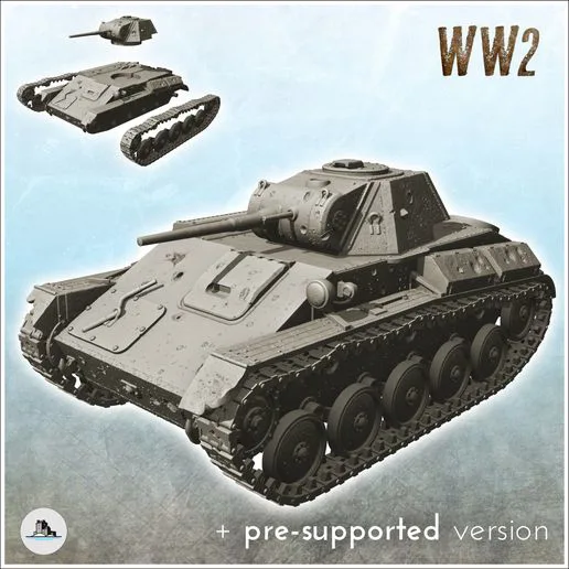 T-70 - (pre-supported version included) WW2 USSR Russian Flames of War Bolt Action 15mm 20mm 25mm 28mm 32mm
