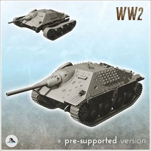 Jagdpanzer 38(t) Hetzer (with combat damages) - (pre-supported version included) WW2 German Flames of War Bolt Action 15mm 20mm 25mm 28mm 32mm