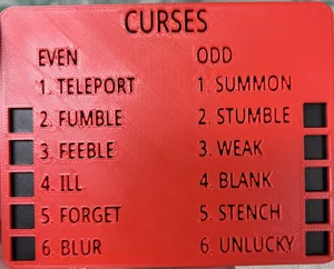 Dragons Down - Curse tracker board