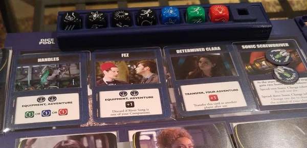 Sliding dice tray for Doctor Who: Time of the Daleks