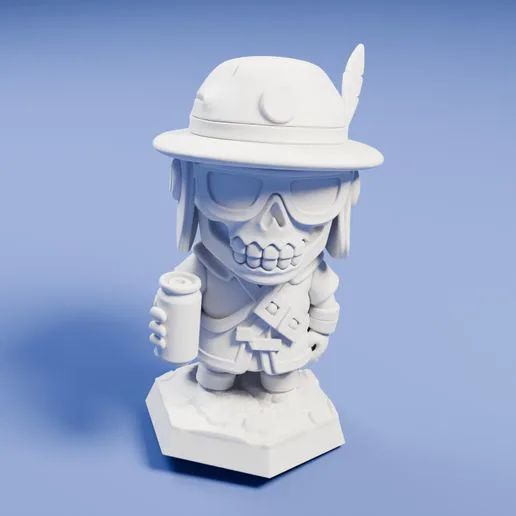 Voodoo Ranger Skeleton Miniature (Heroes of Barcadia) — 3D Printable Collector | Fan Gift | Tabletop Display