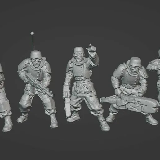 Dust 1947 - Axis -  Laser Grenadier Command Squad Proxy (Supported)