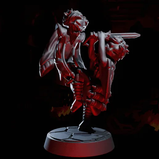 The Sisters - Pose 01 - Warrior - Darkest Dungeon Inspired Hero for the Boardgame